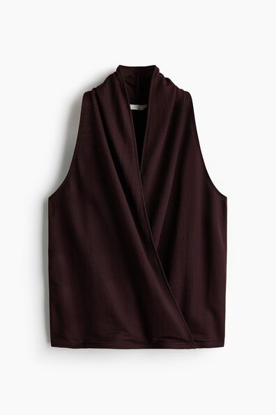 Shawl-collar wrap top