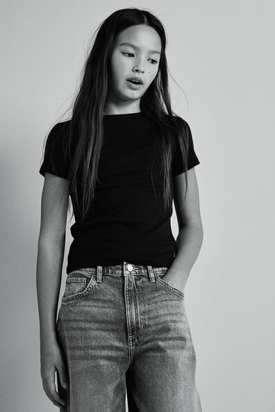 Ribbed cotton jersey top