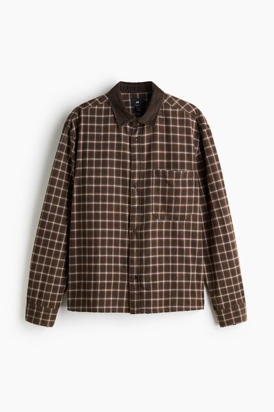 Loose Fit Cropped flannel shirt