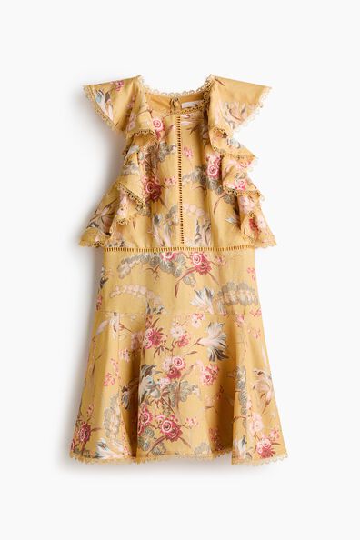 Linen-blend dress