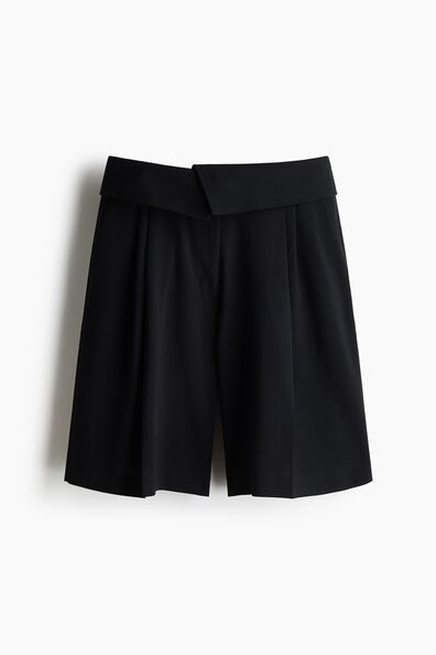 Foldover-waist Bermuda shorts
