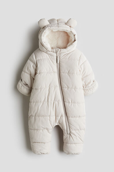 Pile-lined snowsuit