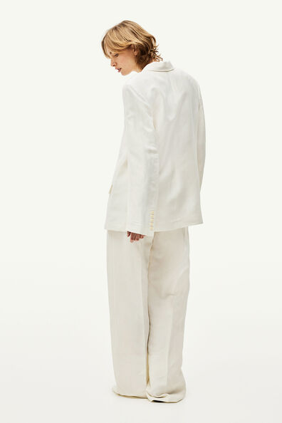 Linen-blend blazer