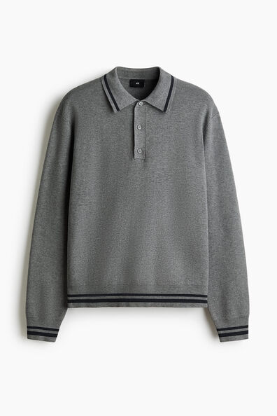 Relaxed Fit Long-sleeved Polo shirt