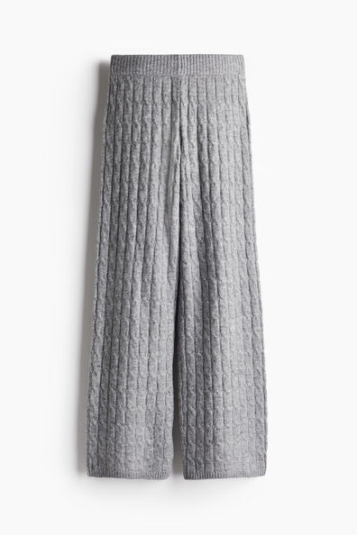 Cable-knit trousers
