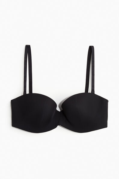 Padded microfibre balconette bra