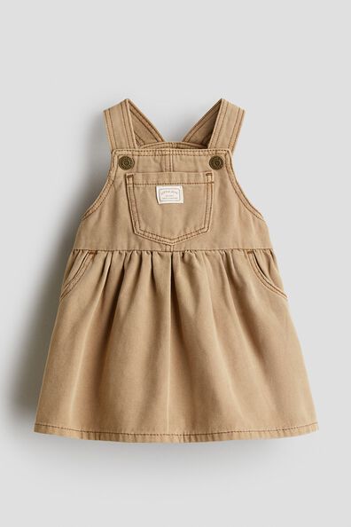 Cotton twill dungaree dress