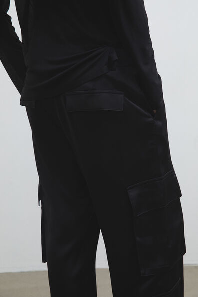 Satin cargo trousers