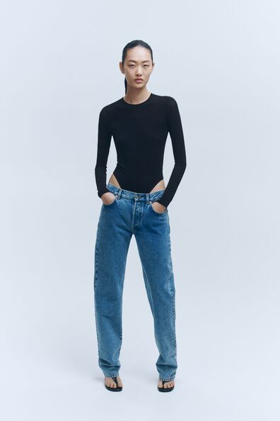 Sheer long-sleeved body