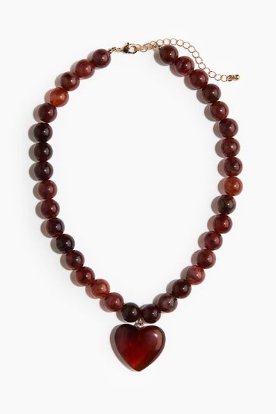 Beaded heart-pendant necklace