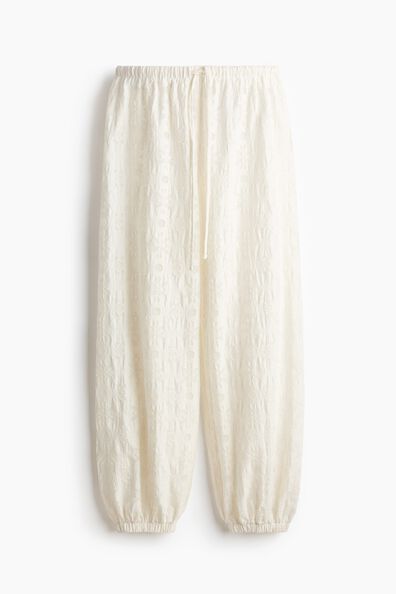 Lace-look drawstring trousers