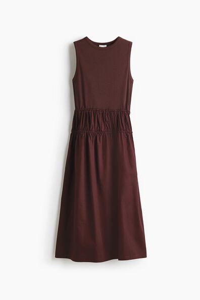 Drawstring-detail midi dress