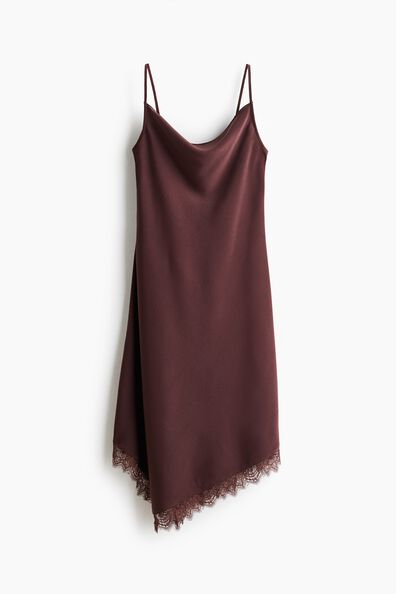 Lace-trimmed strappy dress