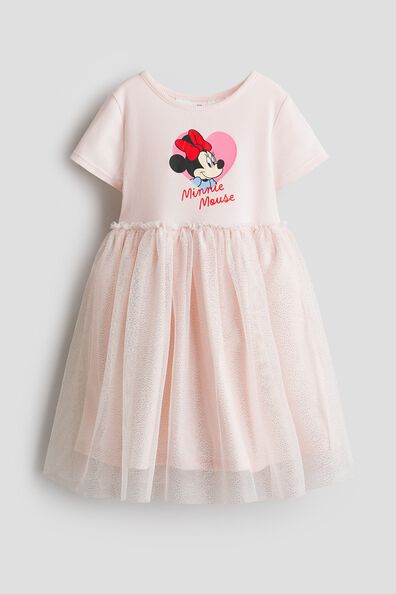Printed tulle-skirt dress