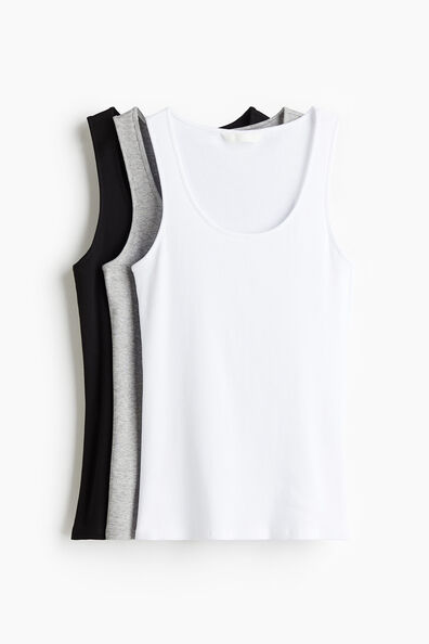 3-pack ribbed vest tops