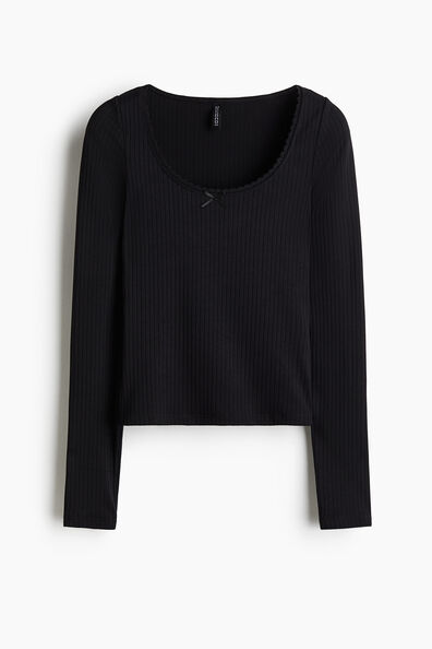 Ribbed jersey top