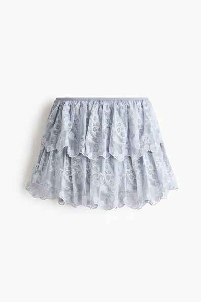 Embroidered tiered skirt