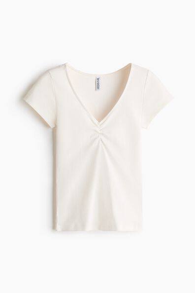 Ribbed V-neck top