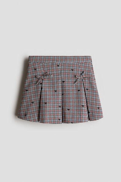 Bow-detail pleated skirt