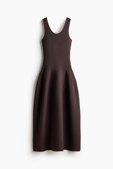 Rib-knit tulip-skirt dress