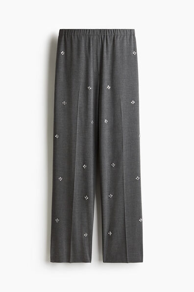 Rhinestone-embellished trousers