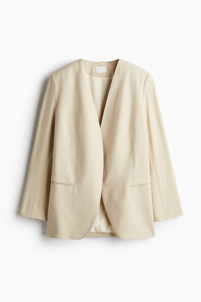 Collarless blazer