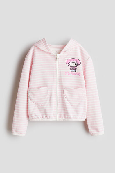 Printed zip-through hoodie