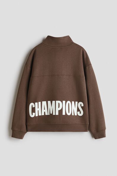 Printed zip-top sweatshirt