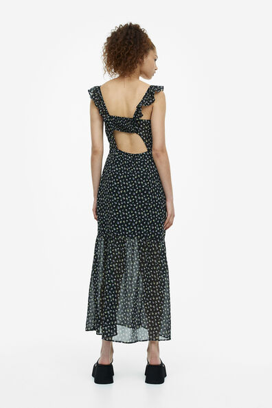 Open-backed chiffon dress