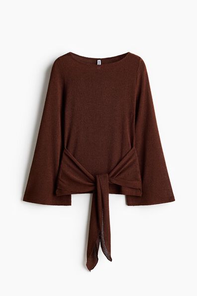Tie-detail knitted top