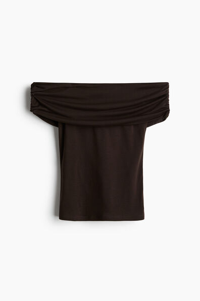 Gathered off-the-shoulder top