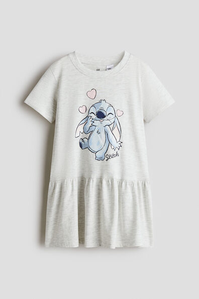 Printed cotton jersey dress