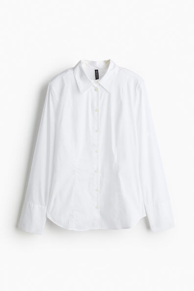 Shoulder-pad tapered-waist shirt