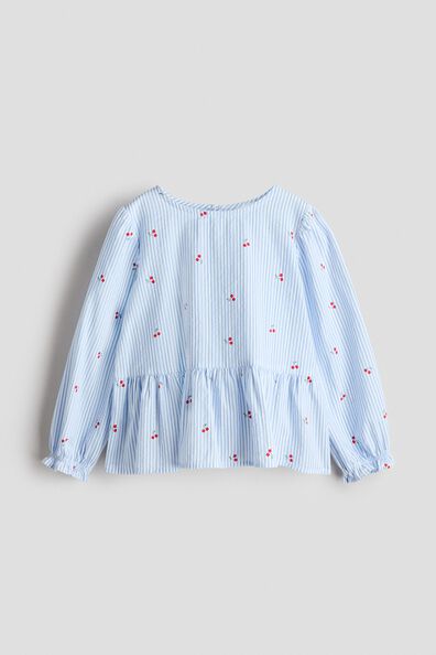 Seersucker peplum blouse