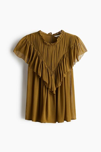Flounced viscose blouse