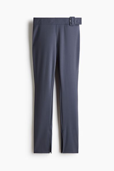 Belt-detail nylon trousers