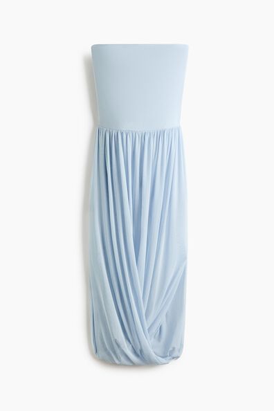 Bubble-hem bandeau dress