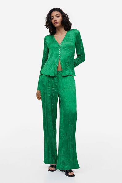 Pleated satin blouse