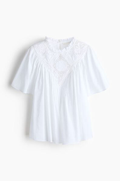 Embroidered cotton blouse