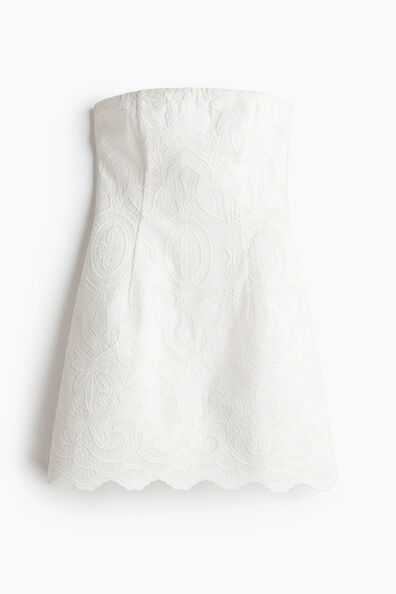 Embroidered bandeau dress