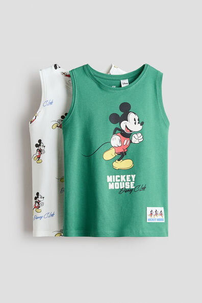 2-pack printed cotton vest tops
