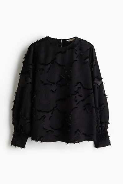 Jacquard-weave blouse
