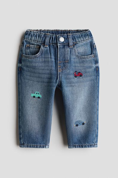 Embroidery-motif jeans