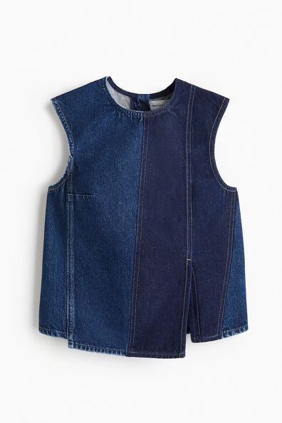 Two-toned denim top
