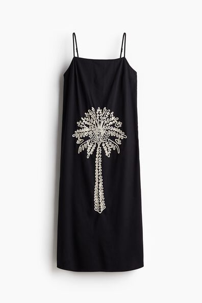 Embroidered strappy dress