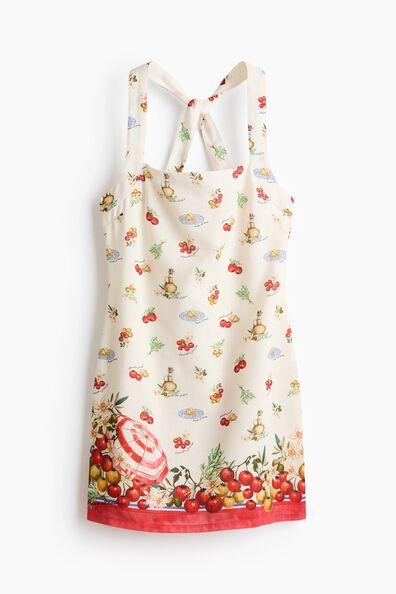 Twist-detail printed dress