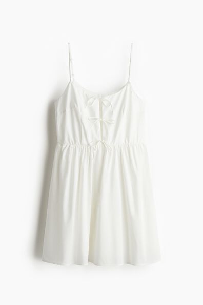 Tie-detail poplin dress