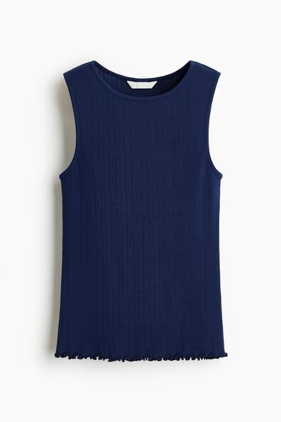 Pointelle-knit cotton top