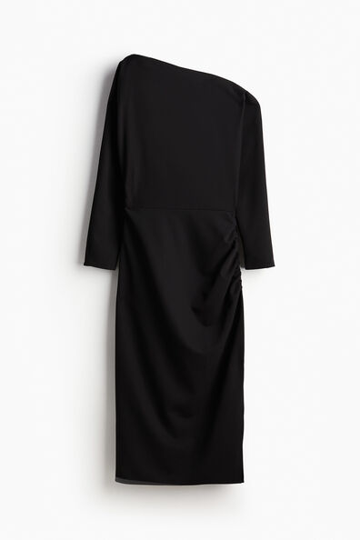 Draped one-shoulder dress