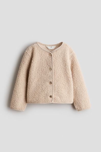 Corduroy-detail teddy cardigan
